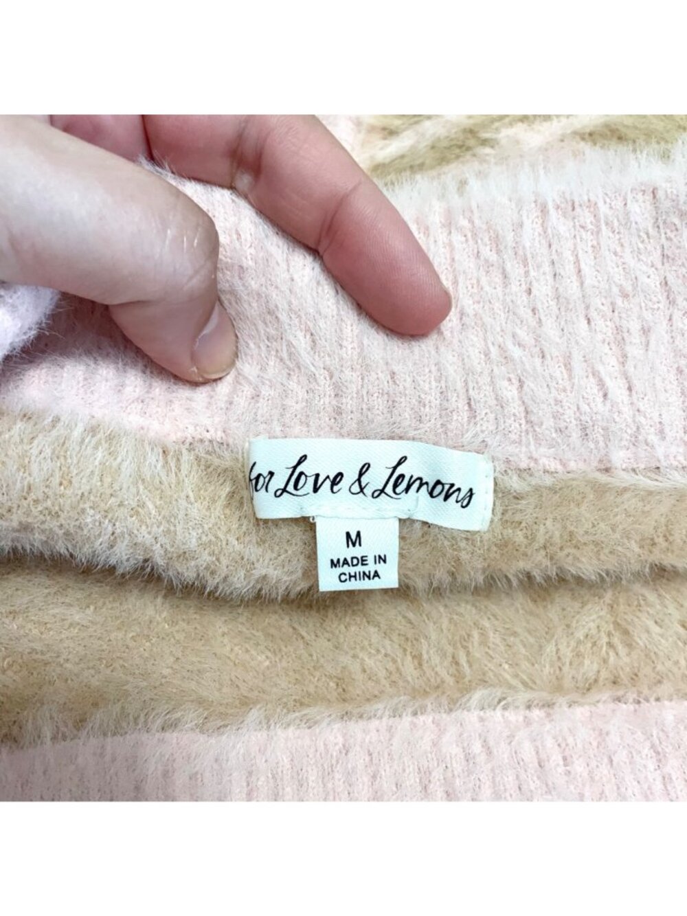 For Love & Lemons Cher Cardigan Tank Skirt Set M Light Pink Orange Houndstooth - Picture 3 of 12